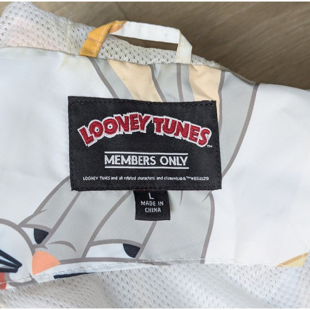 Looney Tunes Members Only Mens Jacket Windbreaker Large Multicolor Streetwear - Picture 12 of 13